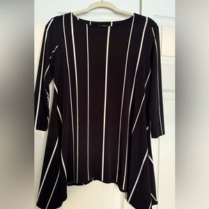 Alfani Blouse Navy Blue & White Stripes